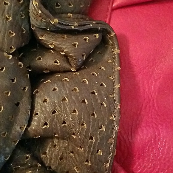 Red Ruffle Leather Bag - Picture 2 of 3